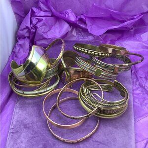 Copper and Brass collection of 18 bracelets